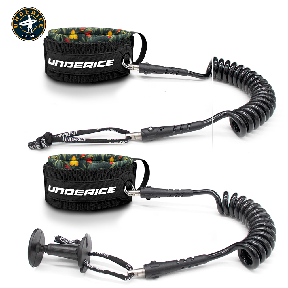 Paddle Board Leash Coiled - สายรัดข้อเท้าแบบสปริงสำหรับกระดานโต้คลื่น TPU สายรัดข้อมือแบบปรับได้ สายรัดนิรภัยสำหรับบอร์ดบอดี้บอร์ด สายรัดข้อมือแบบสปริงสำหรับ SUP