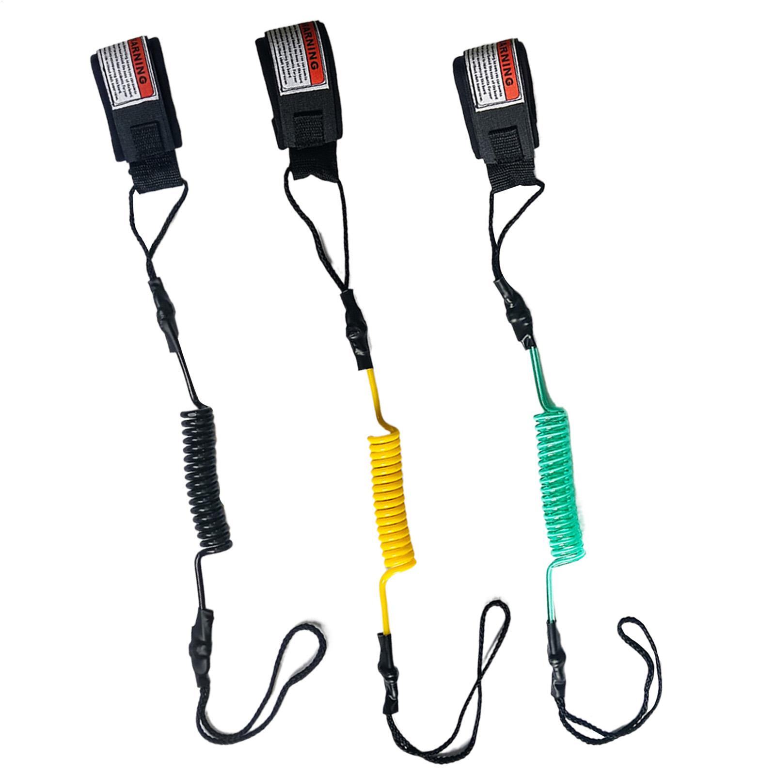 Paddle Board Leash Coiled - สายรัดแพดเดิลบอร์ดแบบขด ยืดหยุ่น ปรับได้ สายรัดข้อเท้าสำรองสำหรับบอร์ดลอยน้ำในสระ สำหรับเด็กชาย เด็กหญิง