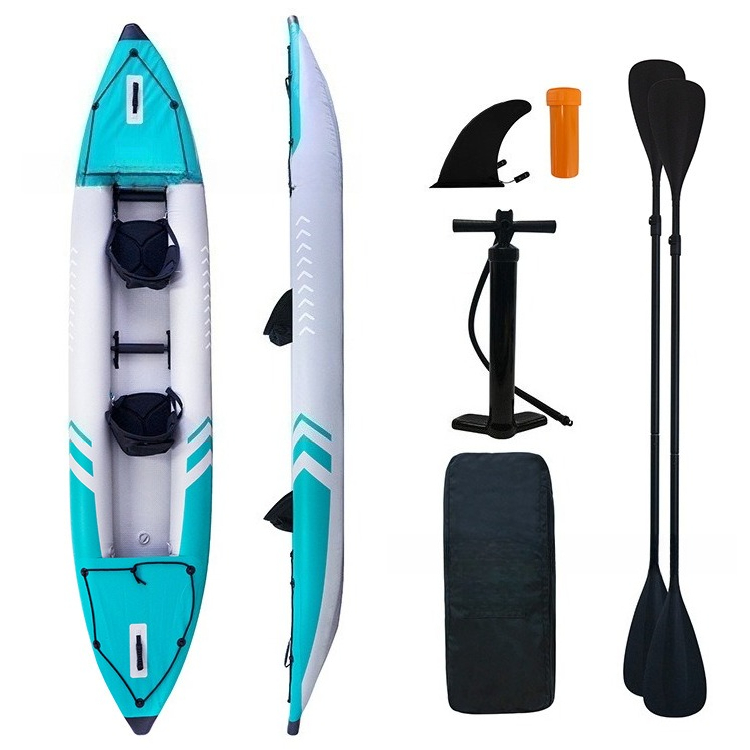 Kayak Inflatable 2 Person - เรือคายัคพับได้แบบพกพา ทำจากผ้าดรอปสติทช์ สำหรับตกปลา 2 ที่นั่ง 2