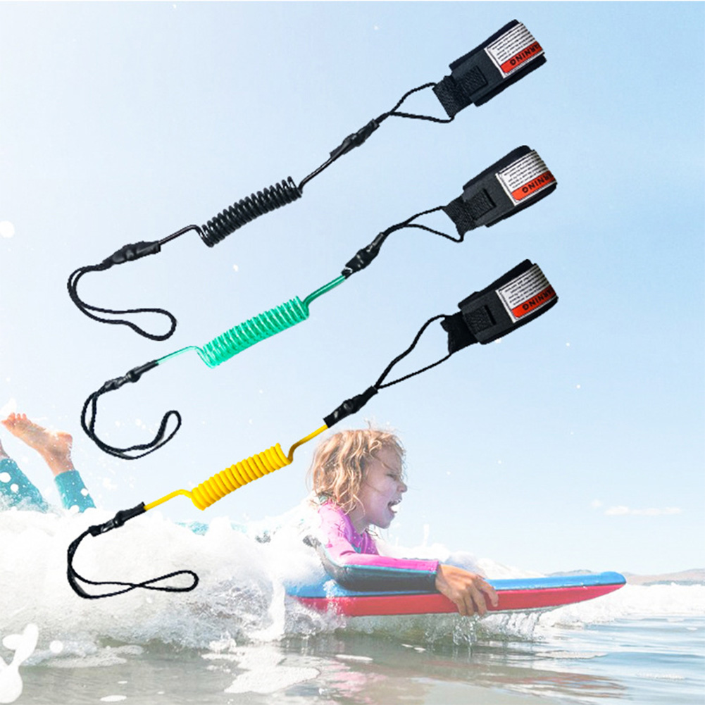 Paddle Board Leash Coiled - สายรัดข้อเท้าแบบม้วนพรีเมียม TPU สำหรับบอร์ด สายรัดข้อเท้าสำหรับแพดเดิลบอร์ด อุปกรณ์เสริมสำหรับเล่นเซิร์ฟ