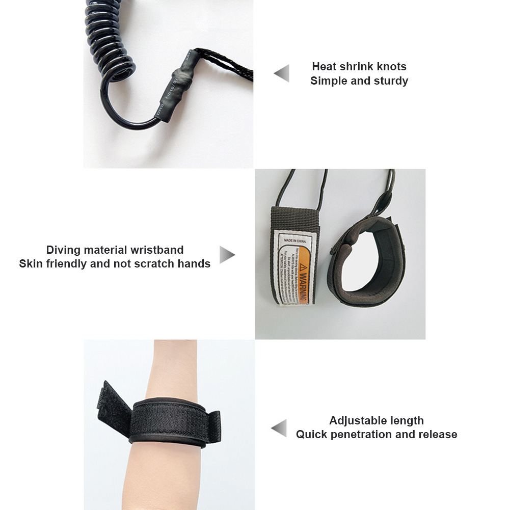Paddle Board Leash Coiled - สายรัดข้อเท้าแบบม้วนพรีเมียม TPU สำหรับบอร์ดเล่นเซิร์ฟ อุปกรณ์เสริมสำหรับเล่นเซิร์ฟ