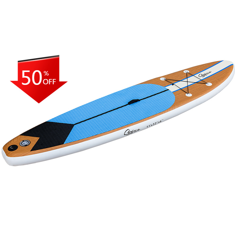 Sup Board 11Ft Inflatable - กระดานพายลมสองชั้นขนาด 11 ฟุต พร้อมไม้พาย สำหรับกีฬาทางน้ำในแม่น้ำ