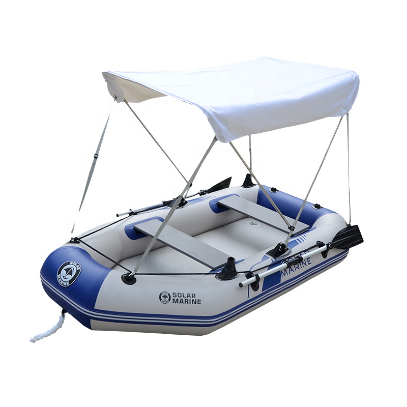 Inflatable Boat 4 Person - เรือยางพีวีซี 4 ที่นั่ง สำหรับตกปลา พกพาสะดวก รองรับมอเตอร์ไฟฟ้านอกเรือ