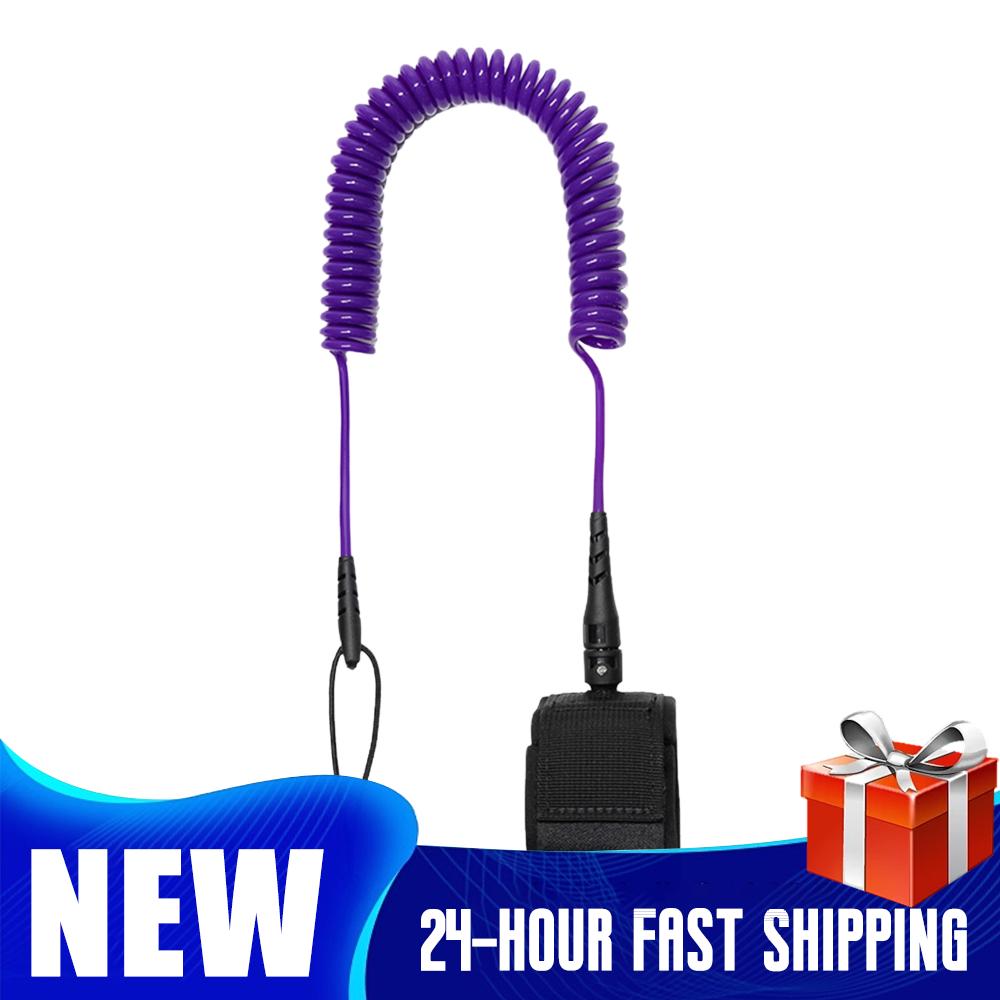 Paddle Board Leash Coiled - สายรัดขาแบบขดสำหรับ SUP บอร์ด สายรัดขาสำหรับกระดานโต้คลื่น สำหรับแพดเดิลบอร์ด ชอร์ตบอร์ด