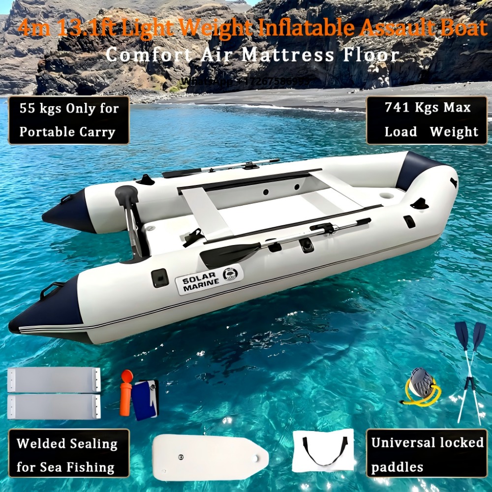 Inflatable Boat 4 Person - MC400-3 เรือยางพีวีซีแบบหนาพิเศษสำหรับกู้ภัยเร็ว ขนาด 4 เมตร รองรับผู้โดยสาร