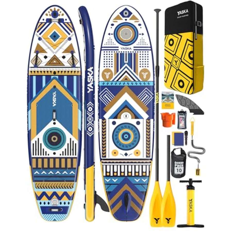 Sup Board 11Ft Inflatable - กระดานยืนพายแบบเป่าลมขนาด 11 ฟุต พร้อมอุปกรณ์เสริมระดับพรีเมียม ดีไซน์กว้างพิเศษ กระดานพายกันลื่น