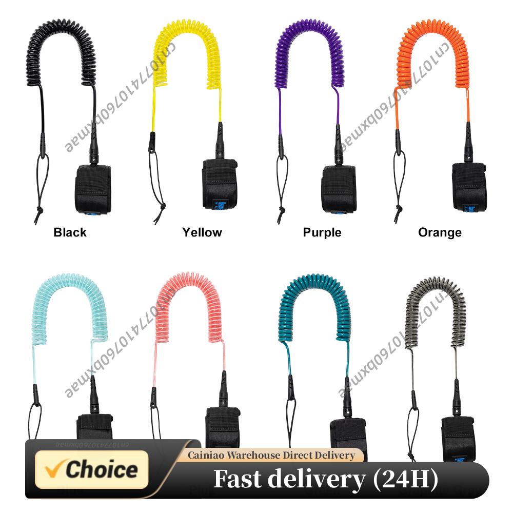 Paddle Board Leash Coiled - สายรัดข้อเท้า SUP แบบขด 10 ฟุต เชือกนิรภัยหนา