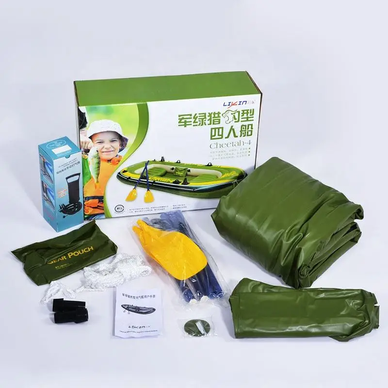 Inflatable Boat 4 Person - เรือยางพีวีซีหนา 4 ที่นั่ง ทนทาน เหมาะสำหรับตกปลา กีฬาทางน้ำ