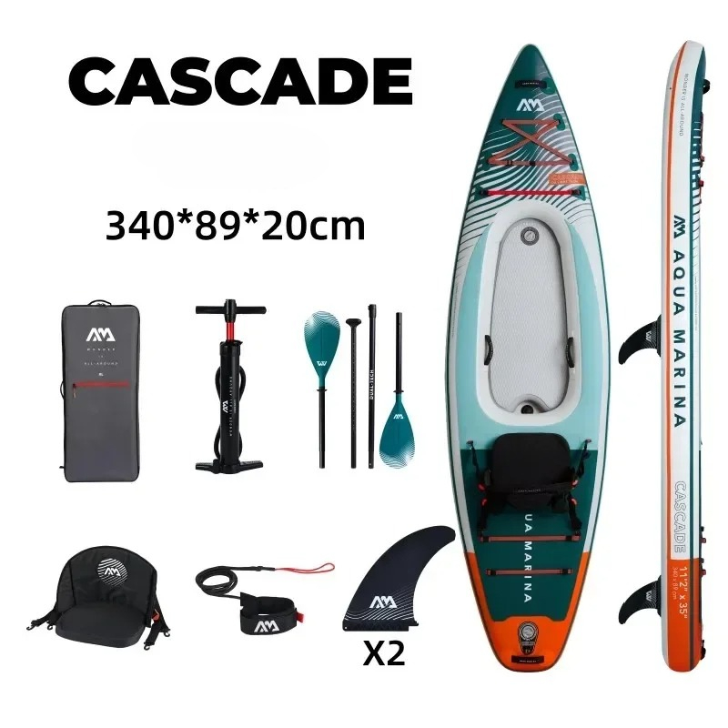 Kayak Inflatable 2 Person - AQUA MARINA CASCADE TANDEM บอร์ดพายลมแบบเป่าลมสำหรับหนึ่งหรือสองคน ใช้เป็นเรือคายัค