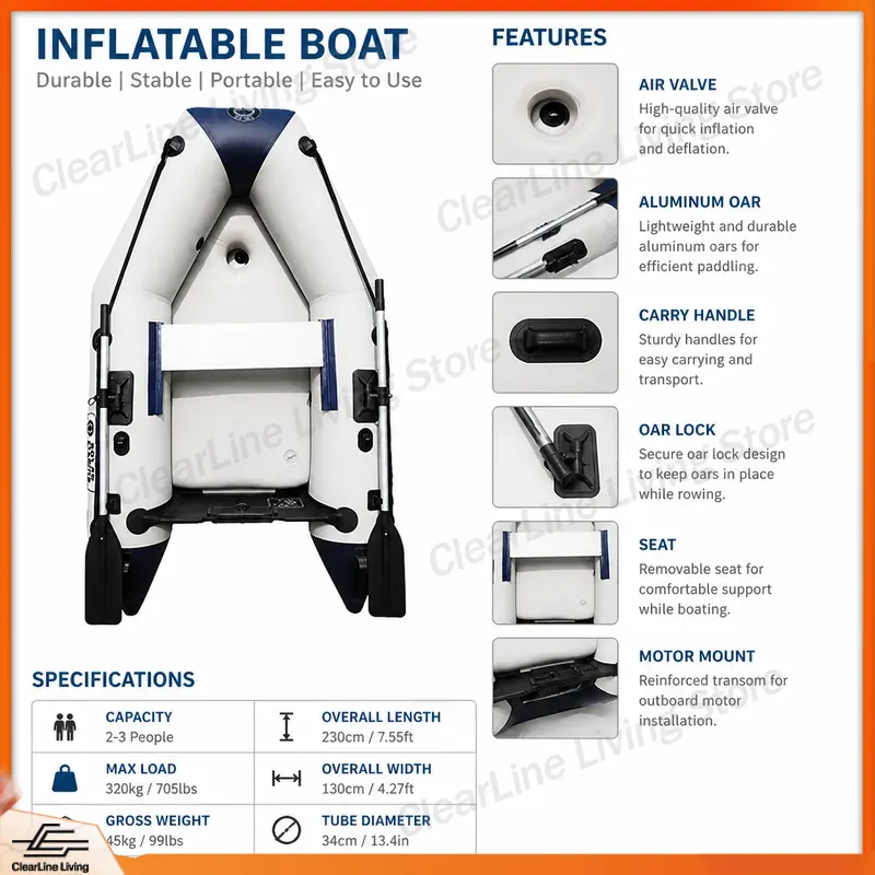 เรือยางพีวีซี 3 ที่นั่ง เรือเร - Inflatable Kayak 3 Person บทวิจารณ์และราคา