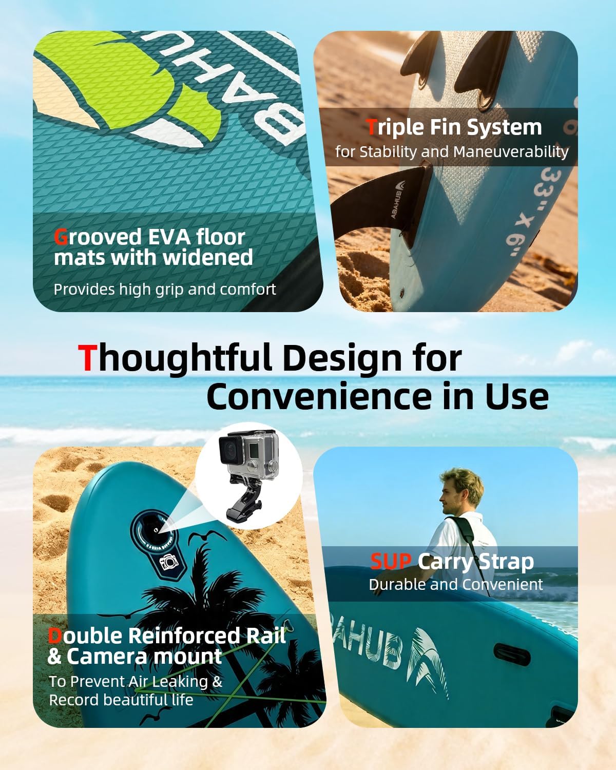 กระดานยืนพายแบบเป่าลมขนาดกว้าง - Inflatable Paddle Board 10.6Ft บทวิจารณ์และราคา