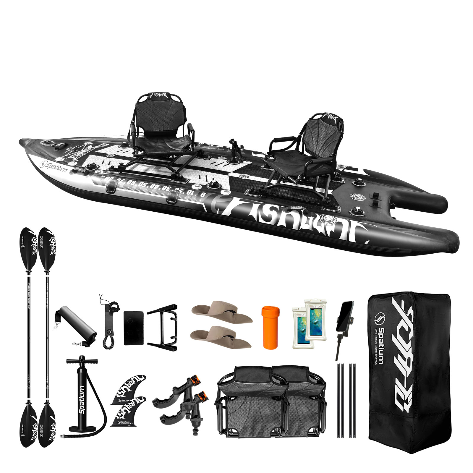 สปาเทียม บอร์ดพายเรือเป่าลมสำห - Kayak Inflatable 2 Person บทวิจารณ์และราคา