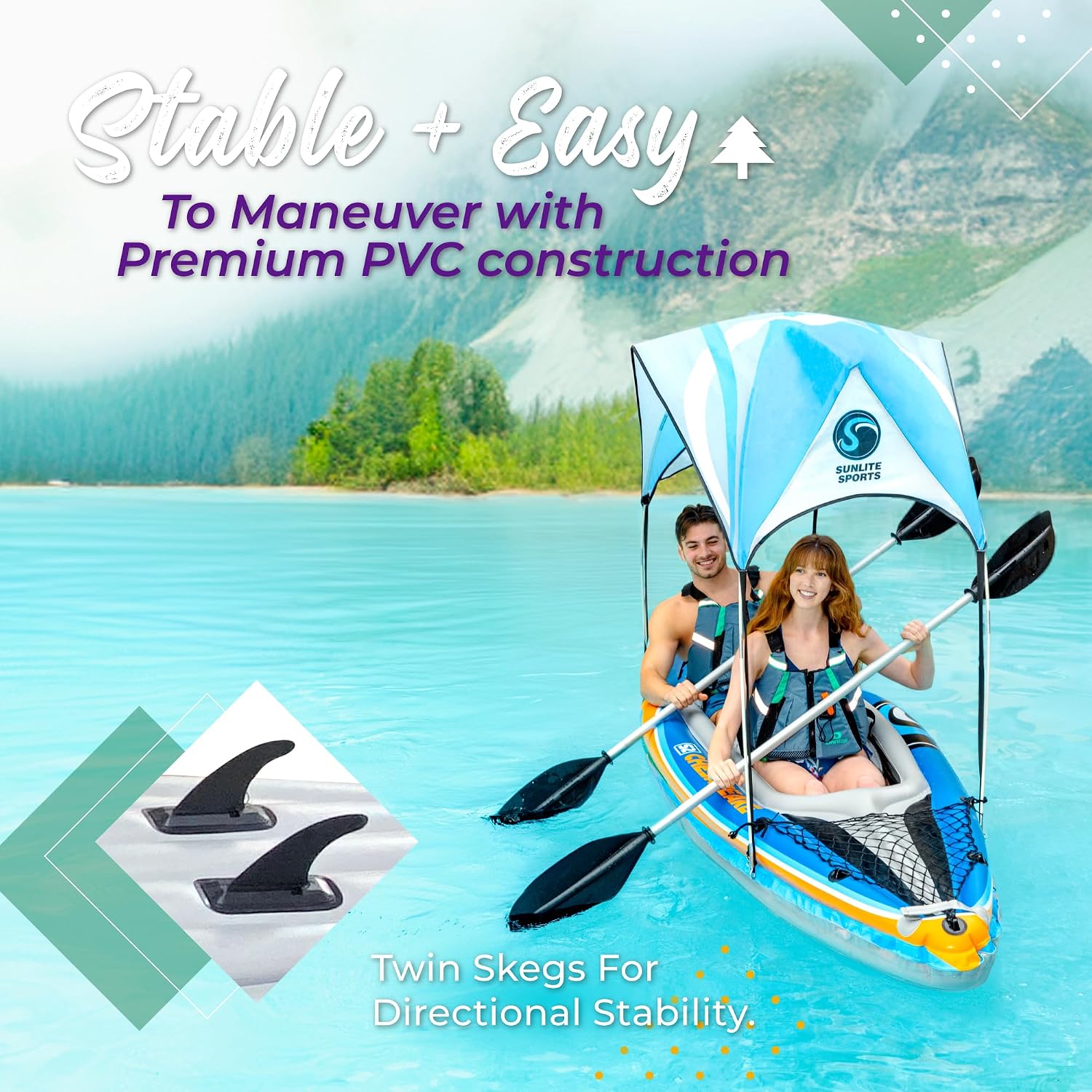 เรือคายัคเป่าลมสำหรับ 2 คนพร้อ - Kayak Inflatable 2 Person บทวิจารณ์และราคา