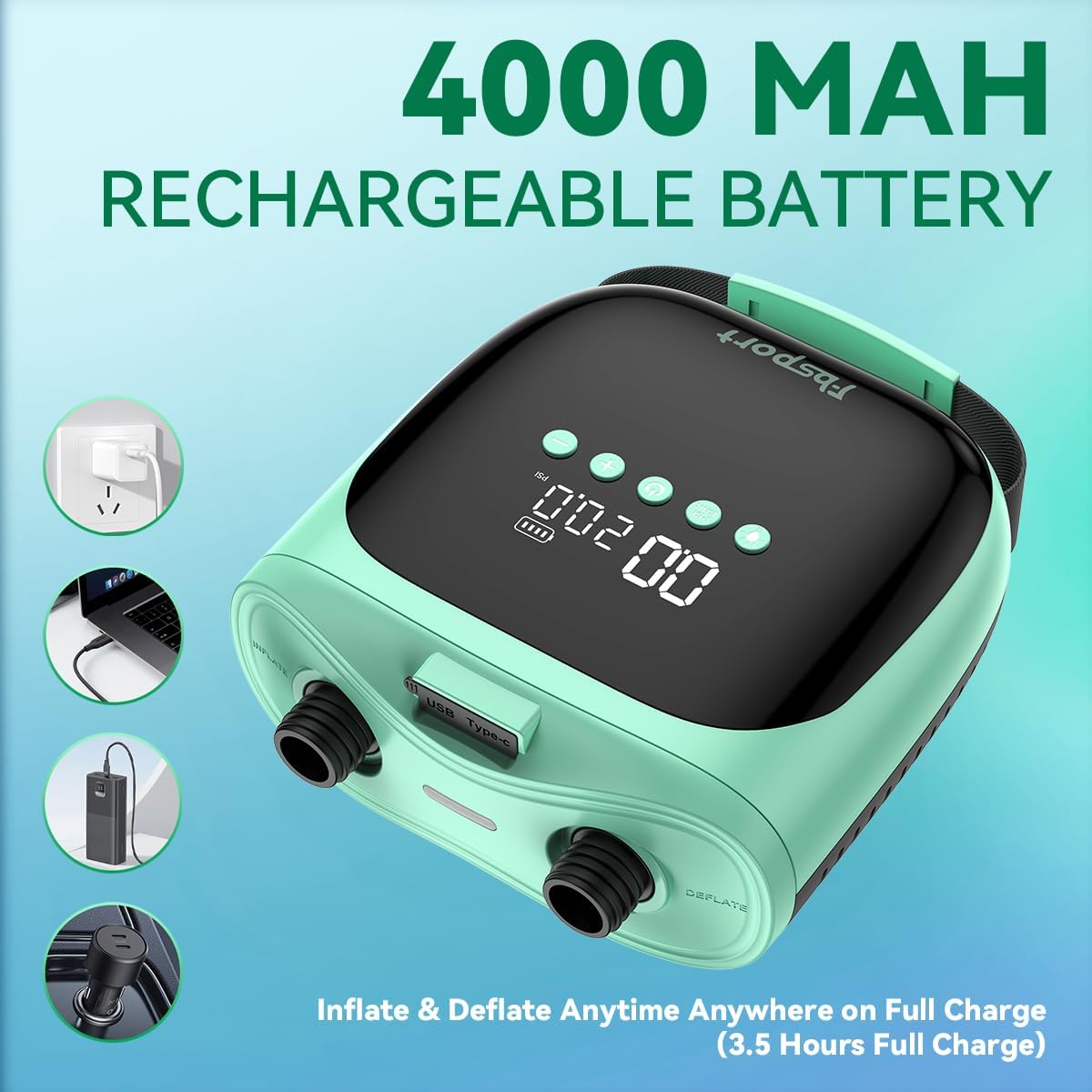ปั๊มลมไฟฟ้าแบบชาร์จได้ 20PSI ส - Paddle Board Electric Pump 20Psi บทวิจารณ์และราคา